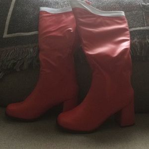 Red superhero boots